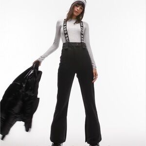 ASOS - Topshop Black Women's Flare Suspender Ski Pants - Size US 8